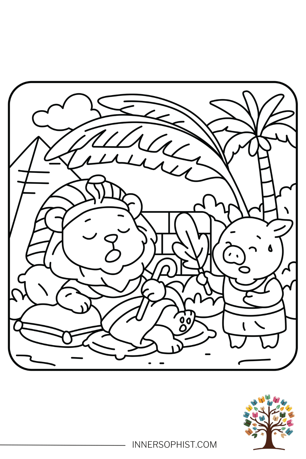 Egyptian Lion King Coloring Page — free printable coloring page