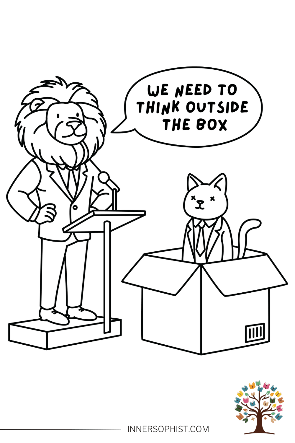 Think Outside the Box Coloring Page — free printable coloring page