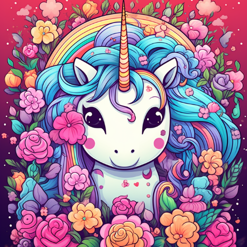 children coloring a unicorn image