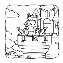 Cute Llama Adventures Preview Page 3 - Adorable llama coloring scene