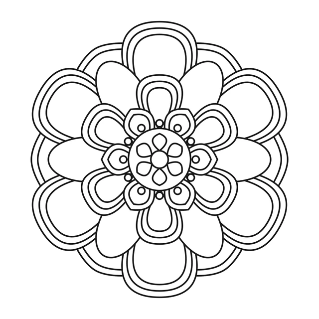 Generated floral mandala with layered petals and repeating outlines